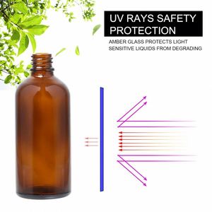 4oz <b>Amber</b> Glass Spray <b>Bottles</b> with Plastic Caps Small Fine Mist 30ml Capacity 2 Pack for Essential Oils - Product Image 5