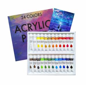 12 Acrylic Set 10 Brushes 12Ml Tubes 36 Colors Canvas/Paper Full Color Printing Custom Logo Option Beginners Students - Product Image 2