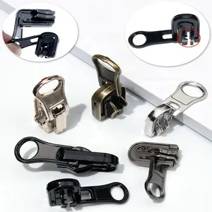 Factory reversible slider zipper for double sided jacket auto lock rotating zipper pull nylon metal resin zipper slider