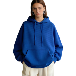 Sudadera con Capucha de Felpa de Algodón de 400GSM, Gruesa, Oversize, Hombros Caídos, Unisex, Lisa, para Estampar, Pullover, de Bajo Costo, Personalizable, Estilo Urbano - Product Image 1