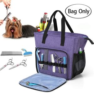 Naylon Pet bakım malzemeleri organizatör Tote fermuar kapatma katı desen köpek kedi aksesuar kiti seyahat atıştırmalık paketi kase içerir - Product Image 3
