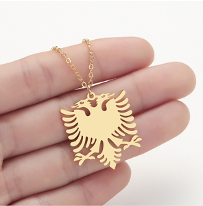 Ciondolo Aquila Albania In Acciaio Inossidabile - Colore Oro/Argento, Regalo Etnico - Foto 10
