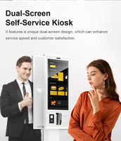 Kiosque de commande automatique pour restaurant, écran tactile, machine de paiement de factures avec lecteur de codes-barres en option, fonction SDK