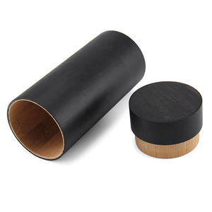 Étui à lunettes en bambou, boîte de rangement cylindrique en bois brun foncé pour lunettes de soleil et lunettes, été 2024 BC031 - Product Image 2