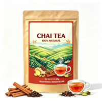 Sachets de thé aux herbes en marque blanche : Thé Chai à la cannelle, cardamome, clous de girofle et poivre noir