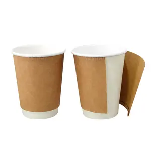 Disposable Cups Disposable Hot Drink Takeout Milktea Single Wall Double Wall Paper Cup Coffee Cups