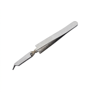 Pince à épiler angulaire en acier inoxydable SUNTOOLS/STIPL 595B à verrouillage croisé, petite pointe, outil de préhension de précision pour bijoux - Product Image 1