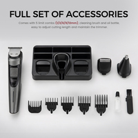 Kit de toilettage de barbe rechargeable 3-en-1 haute performance : tondeuse à cheveux, tondeuse nez et rasoir complet