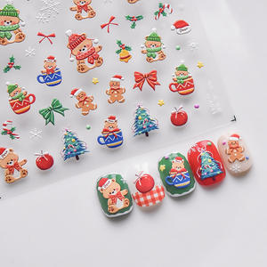 TSZS Navidad 3D Nail Art Stickers Navidad oso de peluche copo de nieve y diseños de lazo para DIY vacaciones manicura pegatina <span class=keywords><strong>uñas</strong></span> al por mayor - Product Image 2