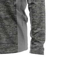 Custom gemaakte effen heather grijze polyester dry-fit longsleeve T-shirt voor heren, geschikt voor basketbal warming-up en schieten.