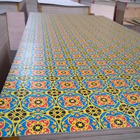 Panneau de contreplaqué polyester 4x8, épaisseur 1,5 mm/2 mm/3 mm/4 mm, avec revêtement décoratif en papier floral, pour murs et plafonds