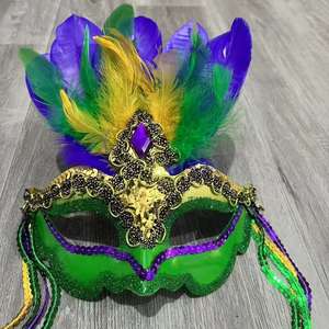Karneval Pailletten Federn Maske Venezia nische Karneval Maskerade Maske für Frauen Feder Dekorationen Halloween Party Cosplay - Product Image 4