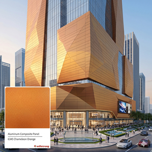 Solution de façade extérieure pour bâtiments commerciaux : Panneau composite en aluminium ACM orange caméléon de 4 mm - Product Image 1