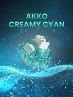 Clavier mécanique AKKO Creamy Cyan MX Style Cherry compatible, 5 broches, 45 interrupteurs lubrifiés, 50gf, 4mm