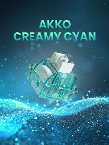 <span class=keywords><strong>Clavier</strong></span> mécanique AKKO Creamy Cyan compatible <span class=keywords><strong>Cherry</strong></span> <span class=keywords><strong>MX</strong></span>, 5 broches, 45 interrupteurs lubrifiés - Product Image 2