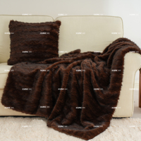 Plaids en fausse fourrure de luxe, épais, chauds et douillets, à poils longs, en polaire lourde, sur mesure, de haute qualité, pour canapé, lit et sofa