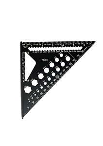 'Portable Woodworking Box, peut être porté avec une ceinture' 175mm 7 pouces en aluminium Rafter carré Set avec crayon avec ruban à mesurer 5m - Product Image 4