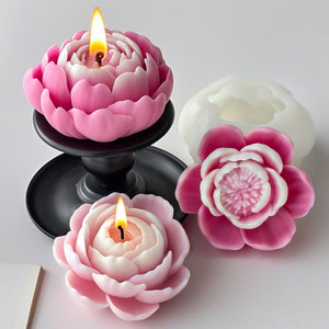 J5281/2/3 3Styles 3D Peony Flower Silicone Mold for Candle Making Diy Aromatherapy Candle Moulds for Gifts Livingroom Decor - Product Image 5