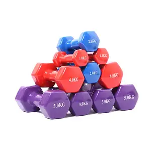 2020 2.5Kg ~ 22.5Kg Kleur Dumbbells Rubber Paar Gewichten Set Hex Halter Voor Gym