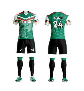 Großhandel Personalisierte Fußballtrikots Fußballuniform Polyester Digitaler Sublimationsdruck Schnelltrocknend Atmungsaktiv Fußball - Product Image 2