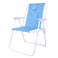 Chaise de printemps de plage haute portable de haute qualité et confortable, chaise de plage multi-motifs en tissu pliant et chaise de camping