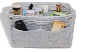 OEM özel Logo yeniden taşınabilir makyaj çantası keçe büyük kapasiteli suya dayanıklı çevre dostu günlük kullanım seyahat kozmetik depolama - Product Image 5