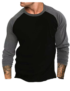Men's Long-Sleeved Casual Blank Design Polyester/Cotton Breathable Turtleneck <b>Collar</b> <b>T</b>-<b>Shirt</b> - Product Image 1