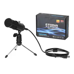 Desktop USB Microphone for computer voice live broadcast Recording Karaoke with tripod holder volume adjustable