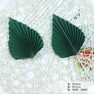Lot de 2 éventails en papier feuille de palmier, décorations de <span class=keywords><strong>gâteau</strong></span> dorées rustiques bohèmes pour mariages et anniversaires - Product Image 4