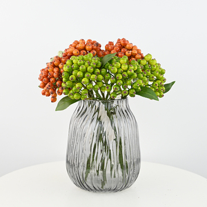 Ramas de Bayas Artificiales de PE al por Mayor, <span class=keywords><strong>Hojas</strong></span> Verdes Pequeñas para Accesorios de Fotografía, Decoración de Cocina, Mesa del Hogar - Product Image 2