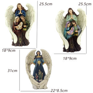 Venta al por mayor de resina personalizada Sagrada Familia Jesús resina Ángel escultura poliresina Navidad católica religiosa estatuilla - Product Image 4