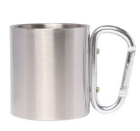Tasse vintage en acier inoxydable, avec poignée de mousqueton