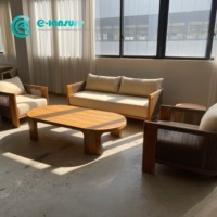 Vente en gros d'usine, mobilier de jardin, ensemble de canapés en teck, canapé en corde, chaise et table basse et table d'appoint pour villa, patio