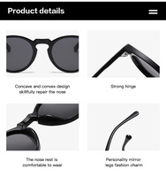 Nouvelles lunettes de soleil polarisées tendance à monture ronde, design de marque, prix d'usine, verres miroir, protection UV400 pour femmes