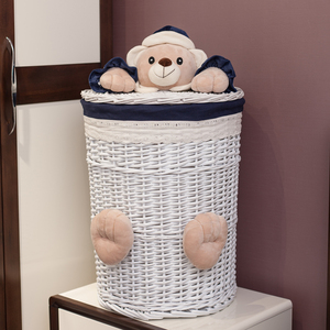 Factory Direct Wholesale 3 Piece Set Wicker Laundry Baskets Willow Storage Basket with <strong>Teddy</strong> <strong>Bear</strong> Decoration - Product Image 6