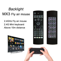 Sensor de Inercia Universal Multimedia de 6 Ejes MX3 2.4 Ghz, Teclado Retroiluminado con Voz, Mouse Aéreo, Control Remoto MX3