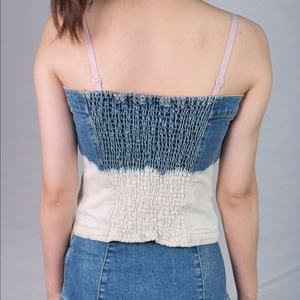 Hauts en jean sans bretelles et épaules dénudées pour femmes, style décontracté d'été, en stock usine OEM, vente chaude - Product Image 5