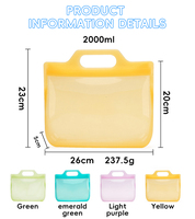Sac de conservation multifonctionnel sans BPA, étanche, en silicone, sac alimentaire, contenants à fermeture éclair, contenants réutilisables en silicone pour sandwichs