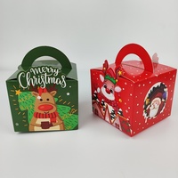 Boîtes cadeaux de Noël en gros, boîte cadeau en papier découpée sur mesure avec fenêtre transparente et poignée pour l'emballage de pâtisseries et de cupcakes
