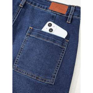 Sidefeel <b>Women's</b> Zimbaplatinum Ankle Denim High Waisted Straight Leg Loose Fit Stretchy Breathable Wide Leg <b>Jeans</b> XL - Product Image 4