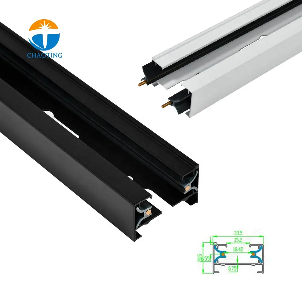 Rail Lights 2020 Foshan LED Track Light Accessories 2 Wires Aluminum Track Rail Light Connector Systems