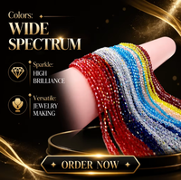 Kristal Kaca Bicone Bersegi 2/4/6/8mm Desain Biru Berkilau Polesan Halus Aksesori Fashion Berkilau Produsen Langsung