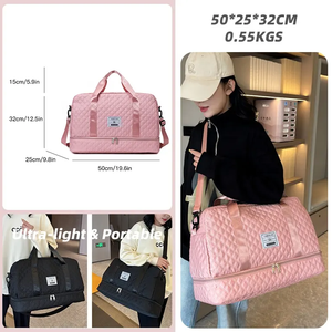 Borsa da Viaggio Impermeabile Unisex con <span class=keywords><strong>Chiusura</strong></span> a Cerniera e Motivo Geometrico alla Moda, Personalizzabile con Logo, in Tessuto Oxford - Product Image 3