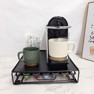 Estante de nuevo diseño 2022, soporte de cápsulas de café de Metal negro, estante de almacenamiento deslizante de <span class=keywords><strong>Base</strong></span> de máquina de café 40 <span class=keywords><strong>Nespresso</strong></span> - Product Image 2
