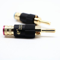 Adaptateur secteur pour prise banane, en cuivre pur plaqué or 24k, 50 pièces, adaptateur pour haut-parleur, prise Audio, connecteur Jack, vente en gros