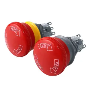 New Mini Energync STOP switch Latching Plastic 16mm 3PIN Push button 5A Cut of the power Red mechanical push button