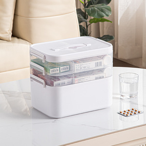 Organisateur de placard à <span class=keywords><strong>pharmacie</strong></span>, trousse de premiers secours vide avec poignée, boîte de rangement portable multi-usages pour la maison - Product Image 2