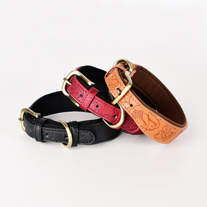 Luxuriöses Weiches Leder-Hundehalsband Graviertes Halsband für Mittelgroße bis Große Hunde - Product Image 2