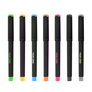 Pena Gel Matte hitam dengan Logo yang dapat disesuaikan pena Gel 0.5mm kelas atas untuk kantor bisnis siswa menulis grosir - Product Image 1