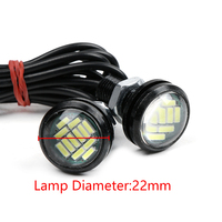 Accessoire lumineux pour véhicule, lampe LED DRL, œil d'aigle, 23mm, Ultra-fin, 5W, lumière de jour, pour Parking, voiture, étanche, yeux d'ange, ampoules anti-brouillard
